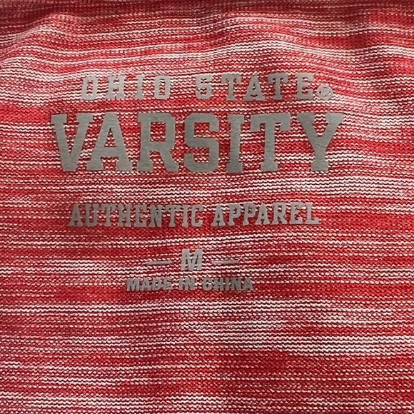 Ohio State OSU Varsity V Neck Women Red Marl Silver O Shirt Short Sleeve Medium - Picture 6 of 10